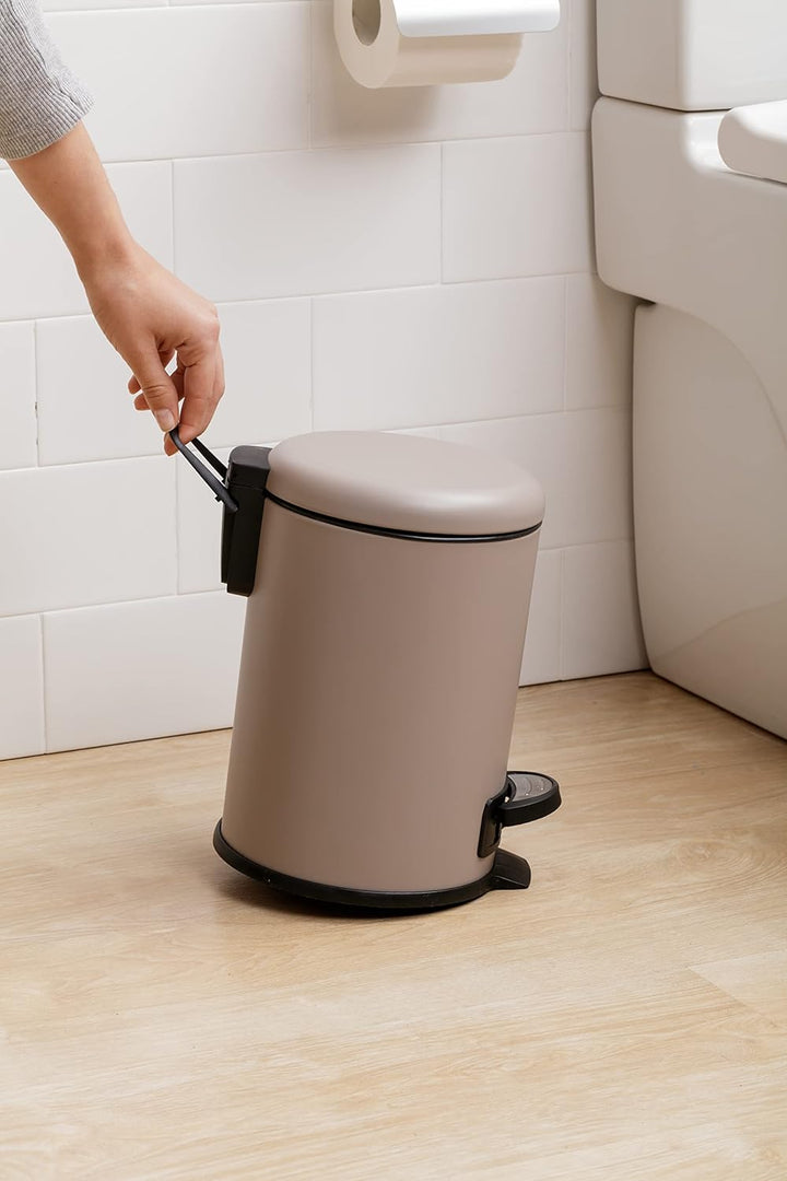 TATAY Kosmetikeimer mit Edelstahlpedal, 3L Kapazität, herausnehmbarer Innenraum, Soft-Lock-Verschlus