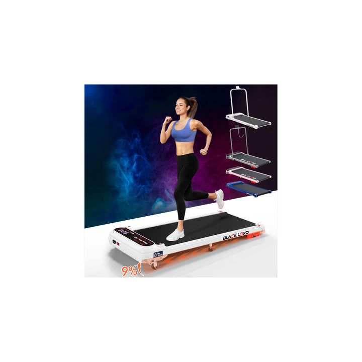 BLACK LORD Laufband, Walking pad 9/12/16 km/h, Laufmattemit/ohne 9% Steigung, unter dem Schreibtisch