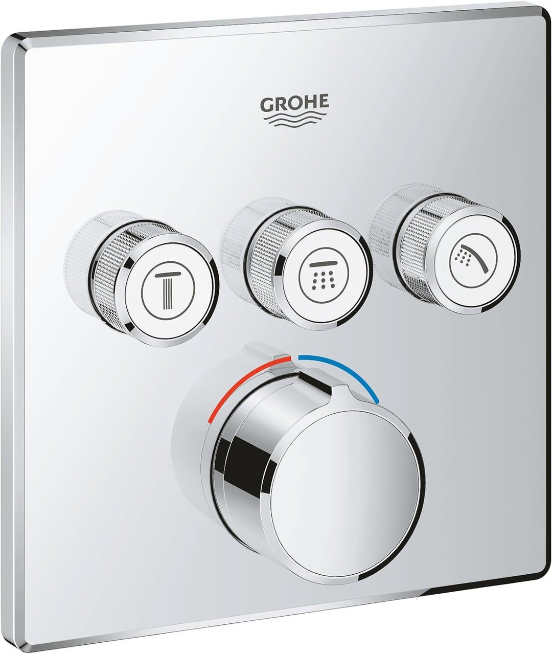 GROHE Smartcontrol - Unterputzmischer mit 3 Absperrventilen, eckig, chrom, 29149000 &amp; Euphoria Cube