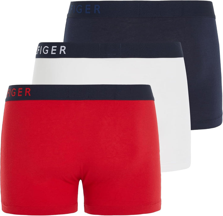 Tommy Hilfiger Herren 3er Pack Boxershorts Trunks Unterwäsche S Mehrfarbig (Navyblazer/Tangored/Pvhw
