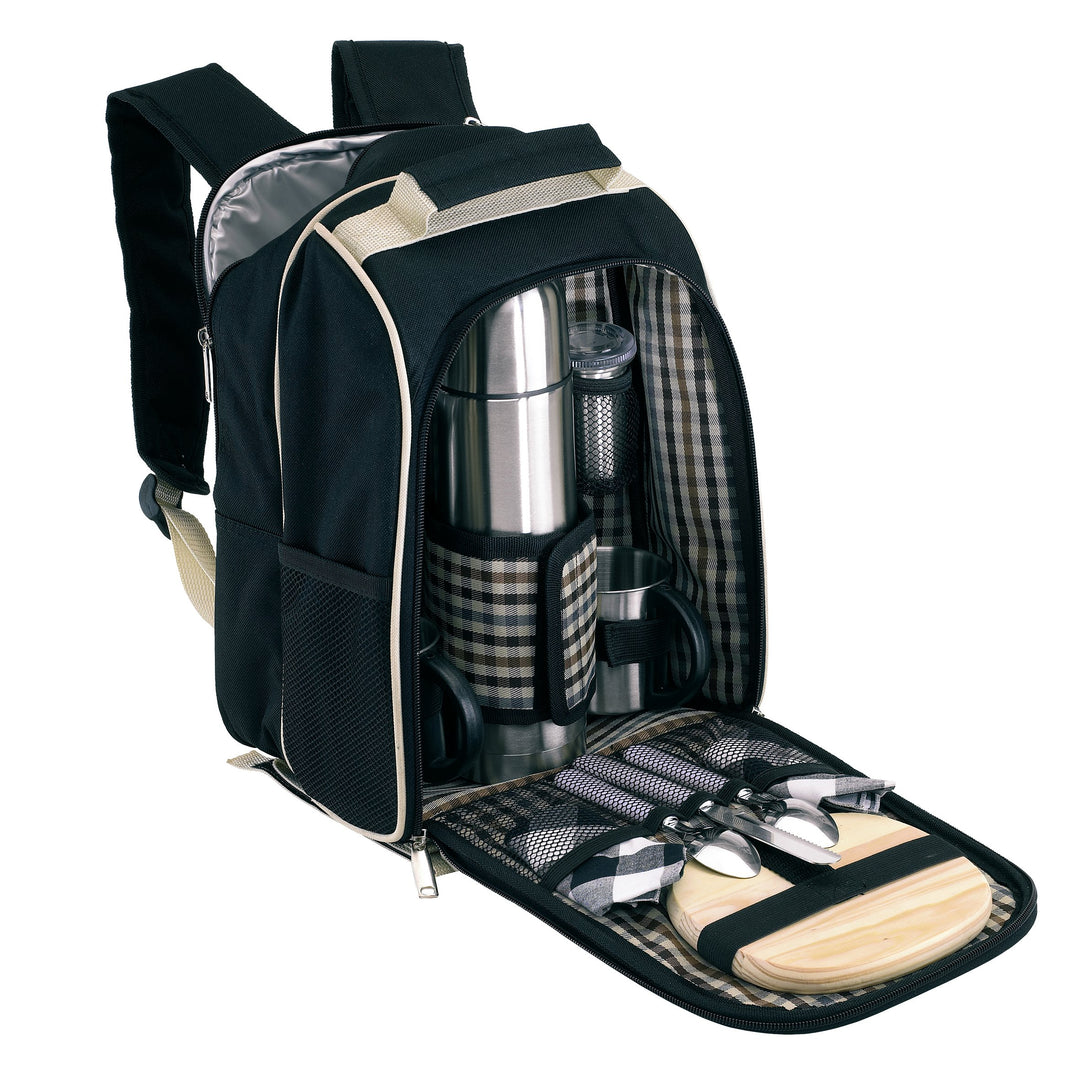 Unbekannt Picknick Rucksack 2 Person Picknicktasche mit Kühlfach Kühlrucksack mit Zubehör Kühltasche