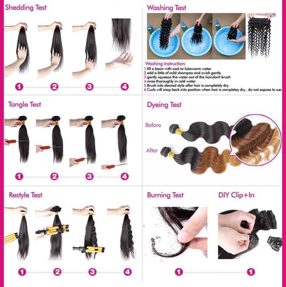 feibin Brasilianisches Afro-Echthaar, gewebt, Echthaar, lockig, 25,4 cm, Afro, Kinky, Curly Remy, Ec