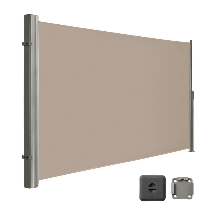 LARMNEE Seitenmarkise, ausziehbar, 180 x 300 cm, Sichtschutz, Sonnenschutz, Blickdicht, Seitenrollo,