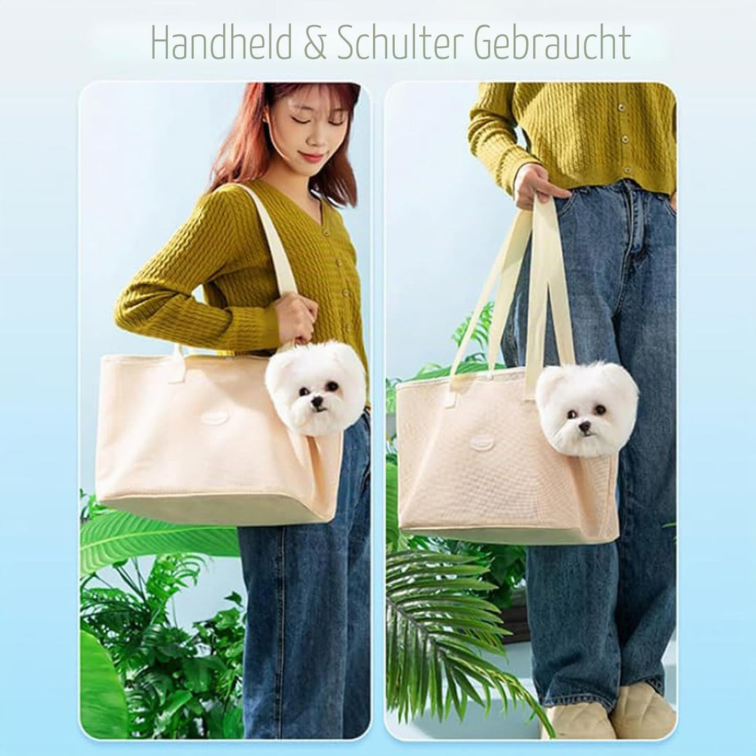 Hundetasche für Kleine Hunde Katze, Sommer Atmungsaktiv Netz Strand Tasche Hund Haustiere Carrier So