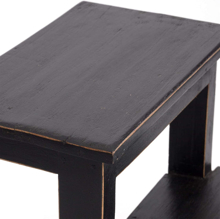 DESIGN DELIGHTS TRITTLEITER Step | 46x37x37 cm (HxBxT), Altholz, zweistufig | Trittleiter, Haushalts