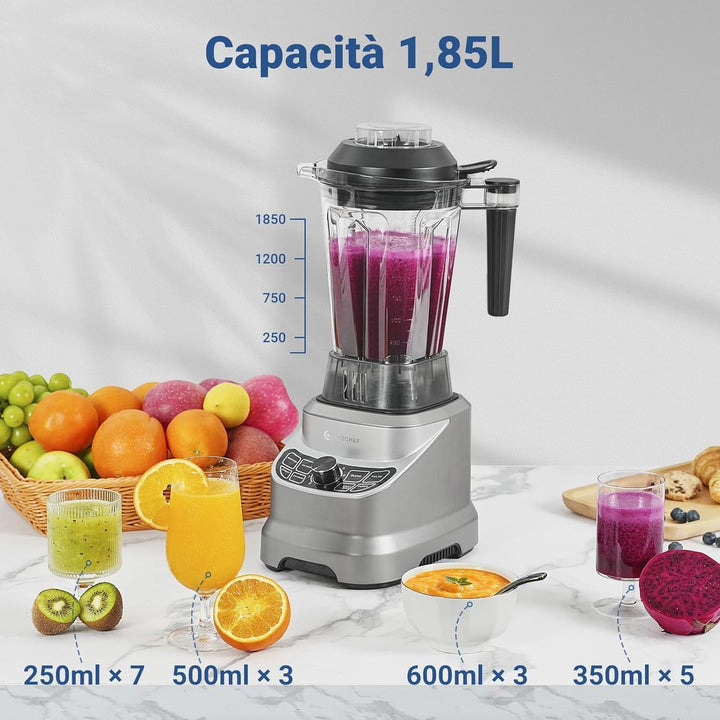 AMZCHEF Standmixer 1800 Watt | 1.85L Mixer Hochleistungsmixer | Blender mit 8 Einstellbaren Geschwin