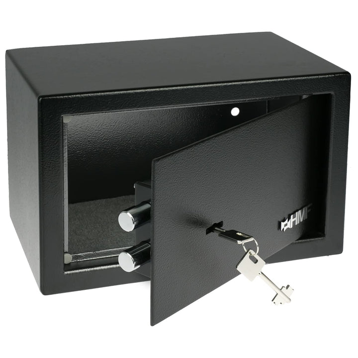HMF 49200-02 Tresor Möbeltresor Doppelbartschloss, 31,0 x 20,0 x 20,0 cm, schwarz 31 x 20 x 20 cm Sc