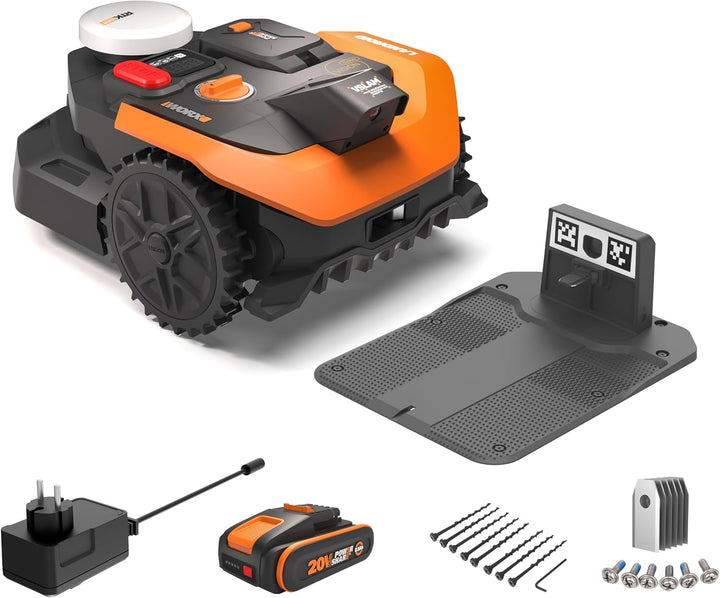 WORX Landroid Vision Cloud WR305E 2WD Mähroboter ohne Begrenzungskabel für 500 m² (KI-Hinderniserken