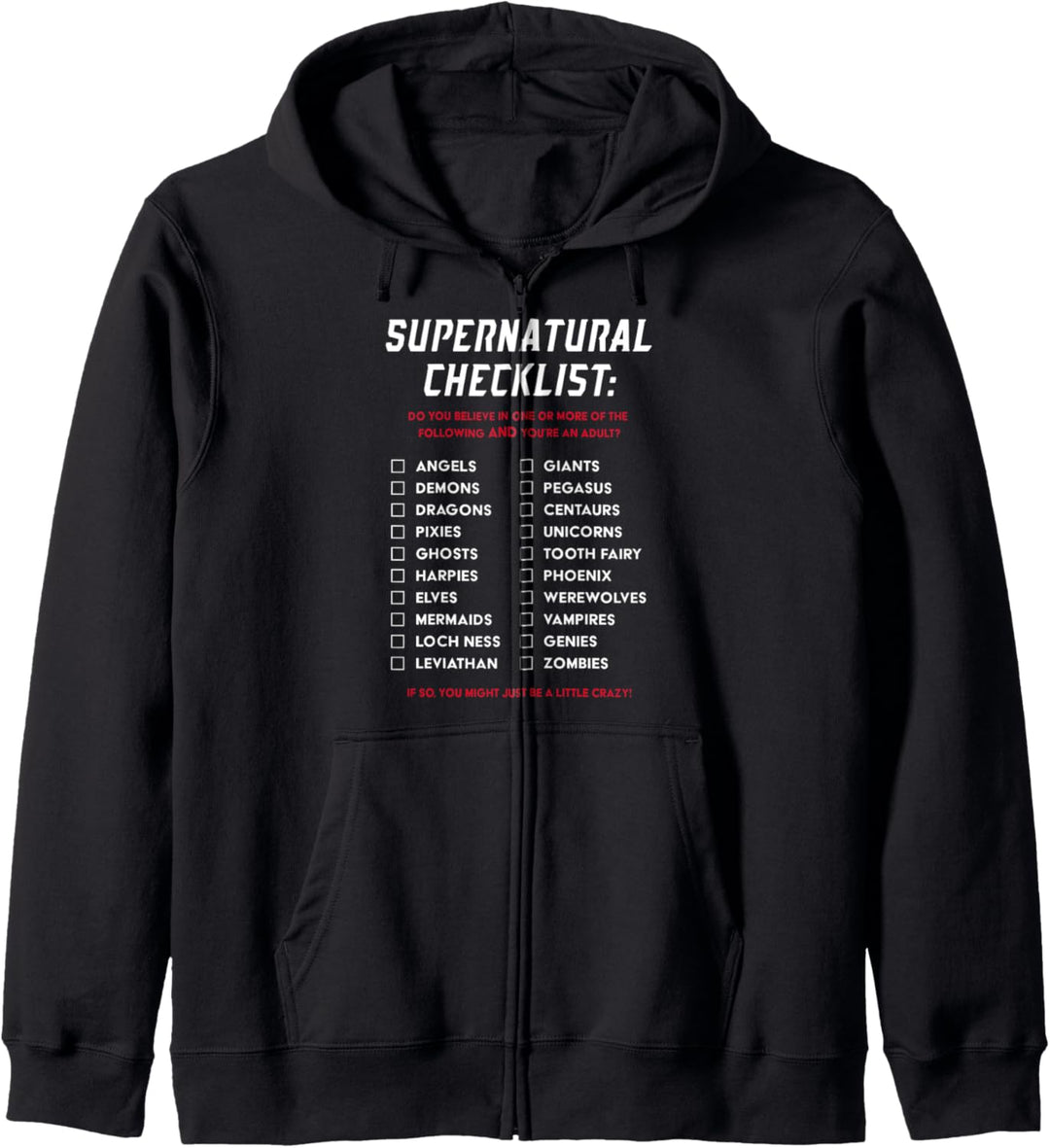 Supernatural Checklist Funny Gift Kapuzenjacke