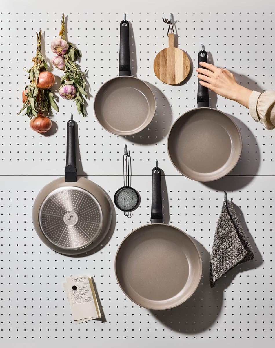 Fissler Ceratal Evo Classic Pfannen-Set 2-teilig (Ø 24 cm + Ø 28 cm, Warmgrau) – Keramikpfannen herg