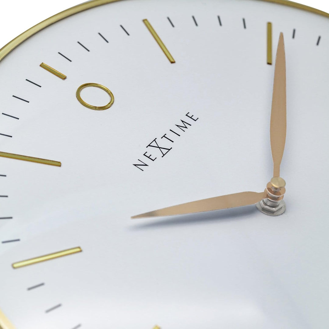 NeXtime Design Wanduhr Silent Weiss 30 cm Glamour Small 3256WI 30cm Weiss, 30cm Weiss