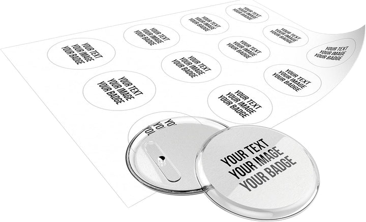 Buttons mit Kühlschrank-Magnet (56 mm, 10 Stück) - Ansteckbuttons Set mit A4-Buttonpapier, 10