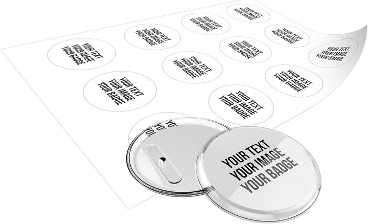 Buttons mit Kühlschrank-Magnet selber machen (56 mm, 50 Stück) – Ansteckbuttons Set mit A4-Buttonpap