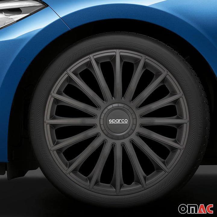 Satz Sparco Radzierblenden Lazio 15-Zoll Grau/Silber 15" Grau, 15" Grau