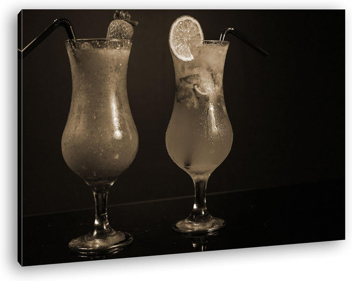 deyoli Dark appetitliche Cocktails Format: 80x60 Effekt: Sepia als Leinwand, Motiv fertig gerahmt au