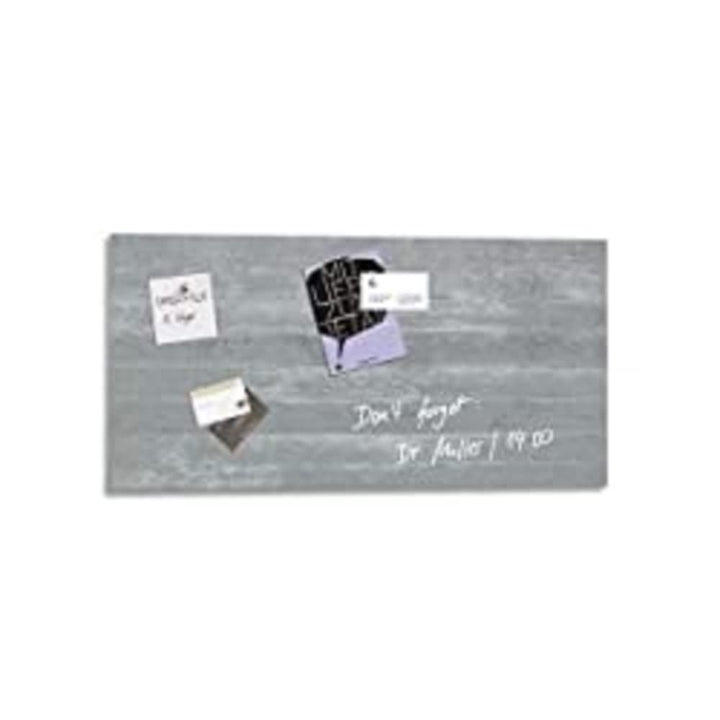 SIGEL GL148 Premium Glas-Whiteboard 91x46 cm Motiv Sichtbeton hochglänzend, TÜV geprüft, einfache Mo