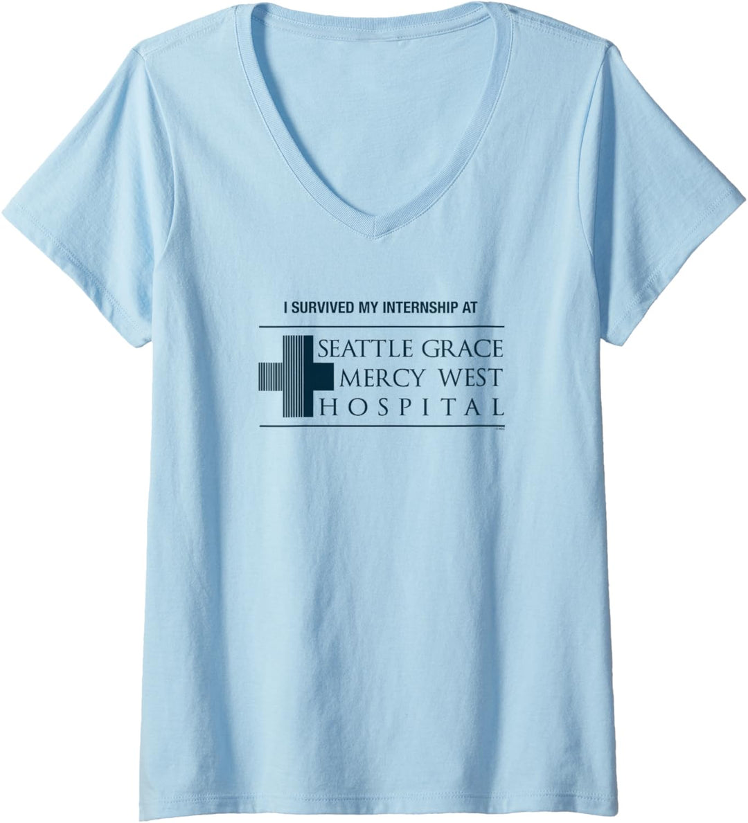 Grey's Anatomy Ich habe mein Praktikum Überlebt T-Shirt mit V-Ausschnitt