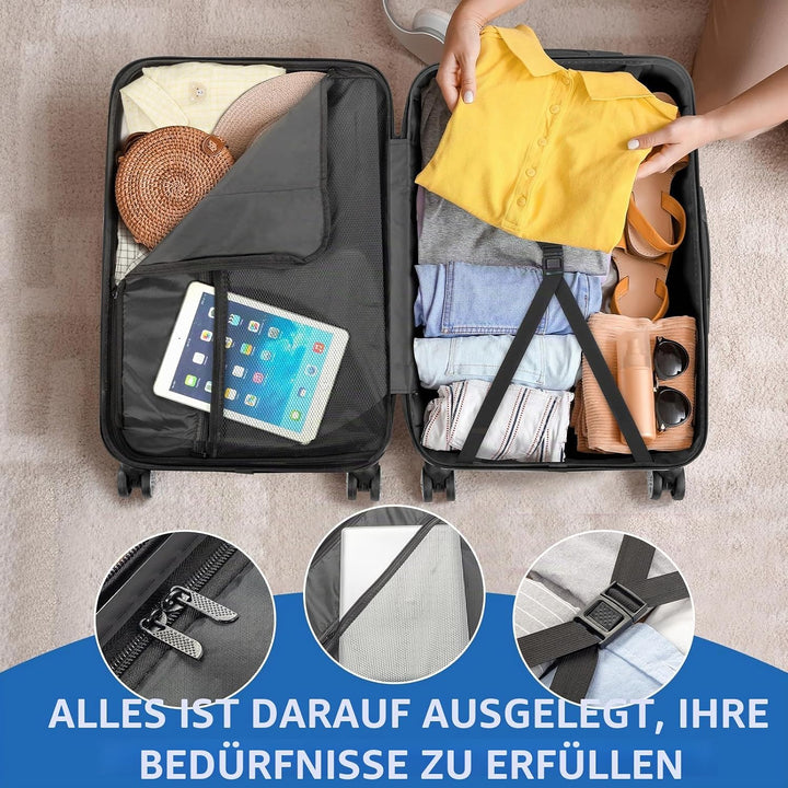 LALAHO Kofferset 3/4 teilig, Reisekoffer Set mit Kosmetikkoffer, Hartschalen Koffer Set aus ABS, Gep