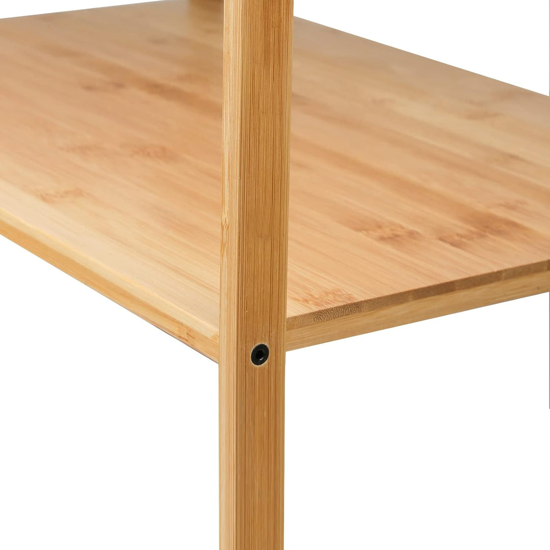 Mikrowellenregal aus Holz, Halterung für Mikrowelle, Küchenregal mit 1 Ebenen mit 4 Haken, Küchenreg