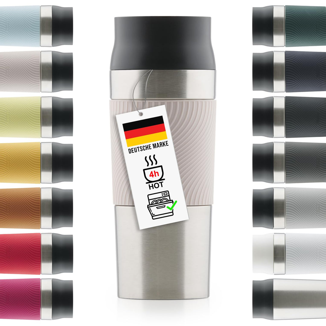 Blumtal Thermobecher 350 ml - Kaffeebecher to go aus Edelstahl - auslaufsicherer Isolierbecher kalt/