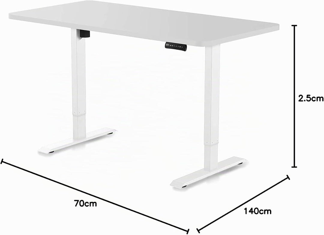 DESQUP Tischplatte | 2,5 cm Massive Weiss Schreibtischplatte 140x70 cm | ideale Holzplatte für den h