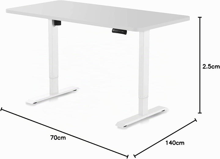 DESQUP Tischplatte | 2,5 cm Massive Weiss Schreibtischplatte 140x70 cm | ideale Holzplatte für den h