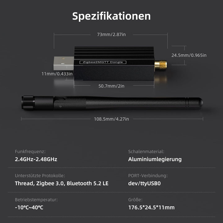 AVATTO Zigbee 3.0 Gateway, Home Assistant Gateway,Zigbee2mqtt Gateway, CC2652P-Chip, für Zigbee2MQTT