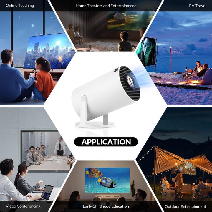 Smart Mini Beamer Mini tragbarer Projektor, Kleiner Videoprojektor 4K 1080P, mit Android 11, Mini Pr