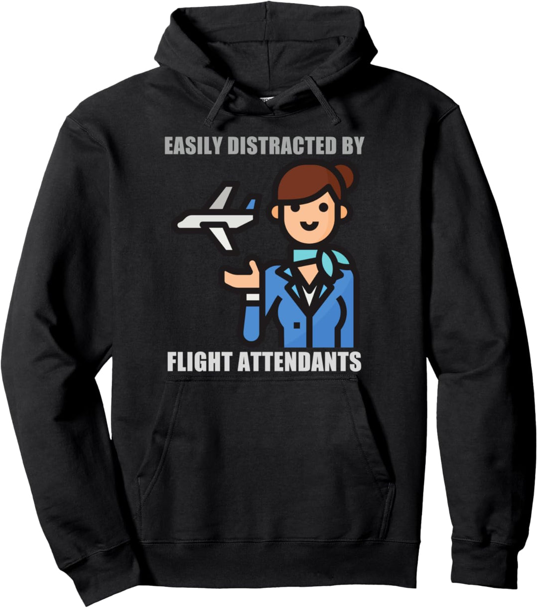 Leicht von Flugbegleitern abgelenkt Lustige Luftfahrt Pullover Hoodie
