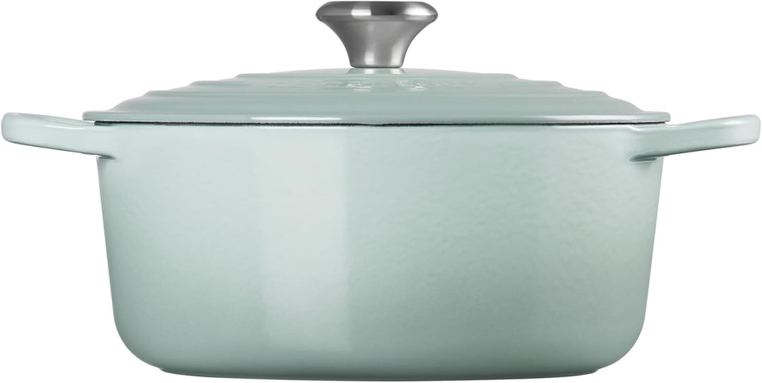 Le Creuset Signature Runder Bräter aus Gusseisen, 26 cm, 5,3 Liter, Sea Salt Sea Salt 5.5 Qt, Sea Sa