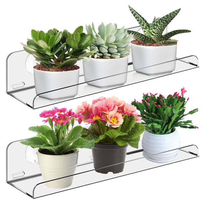 2 Stück Acryl Pflanzenregale: Hängendes Transparentes Pflanzenregal für Fenster, Fenster Pflanzenreg