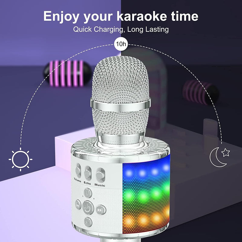 BONAOK Karaoke Mikrofon Kinder, Sing Mikrofon Für Kinder,Heim KTV Bluetooth Karaoke Maschine,Tragbar