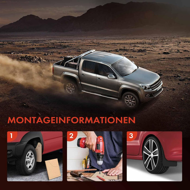 2X Universal Auto Schmutzfänger Spritzlappen Spritzschutz Schwarz Kompatibel mit Schrägheck Kombi Li