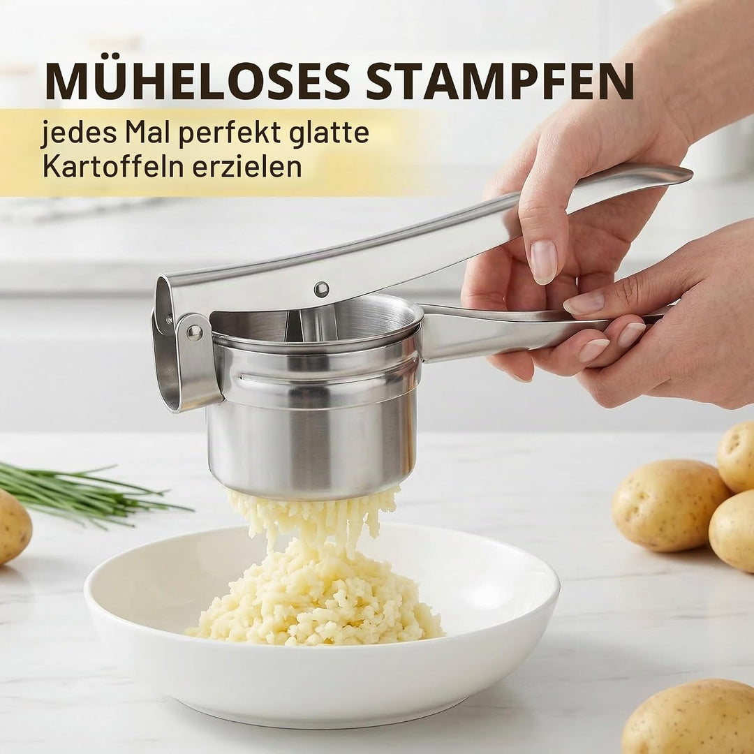 kartoffelpresse Edelstahl, Spätzlepresse, Spaghettieispresse, mit 3 Austauschbare Sieb, Spagettieis