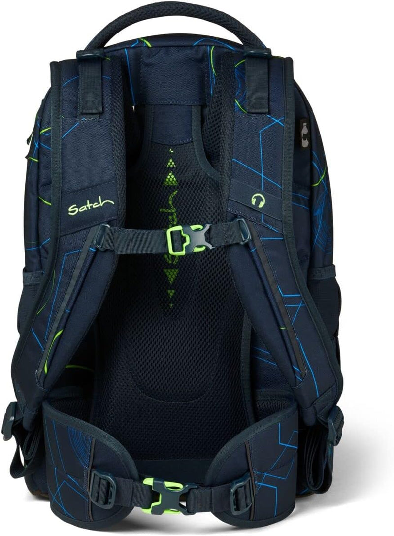 satch Pack Schulrucksack Set 3tlg. mit Sporttasche und Schlamperbox Blue Tech