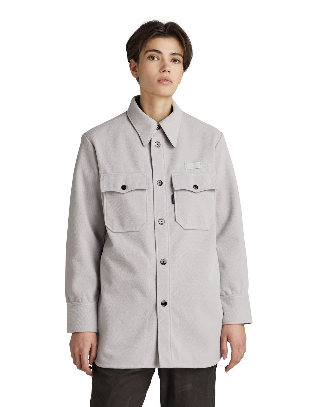 G-STAR Damen Boyfriend Overshirt S Grau (Cool Grey D22178-d200-1295), S Grau (Cool Grey D22178-d200-