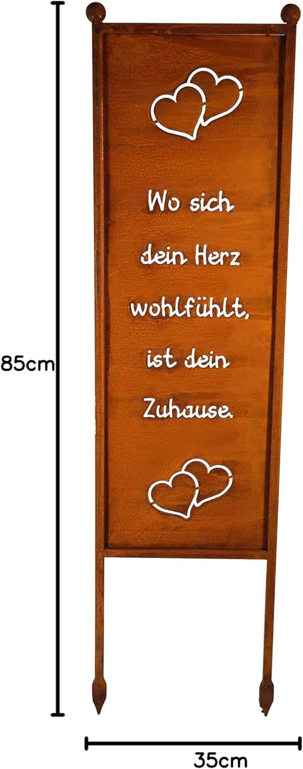 Bornhöft Schild/Spruchtafel Gartenschild Edelrost Rost zum Einstecken rostige Gartendeko (Wo Sich De