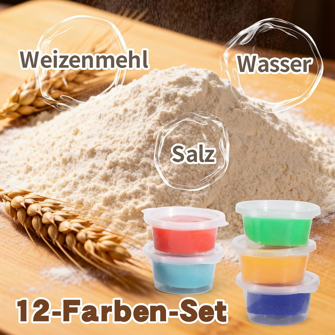 BananMelonBM Kid Toys 3-in-1 Knete-Set mit EIS-, Nudel- und Burger-Maker, ab 3 Jahre