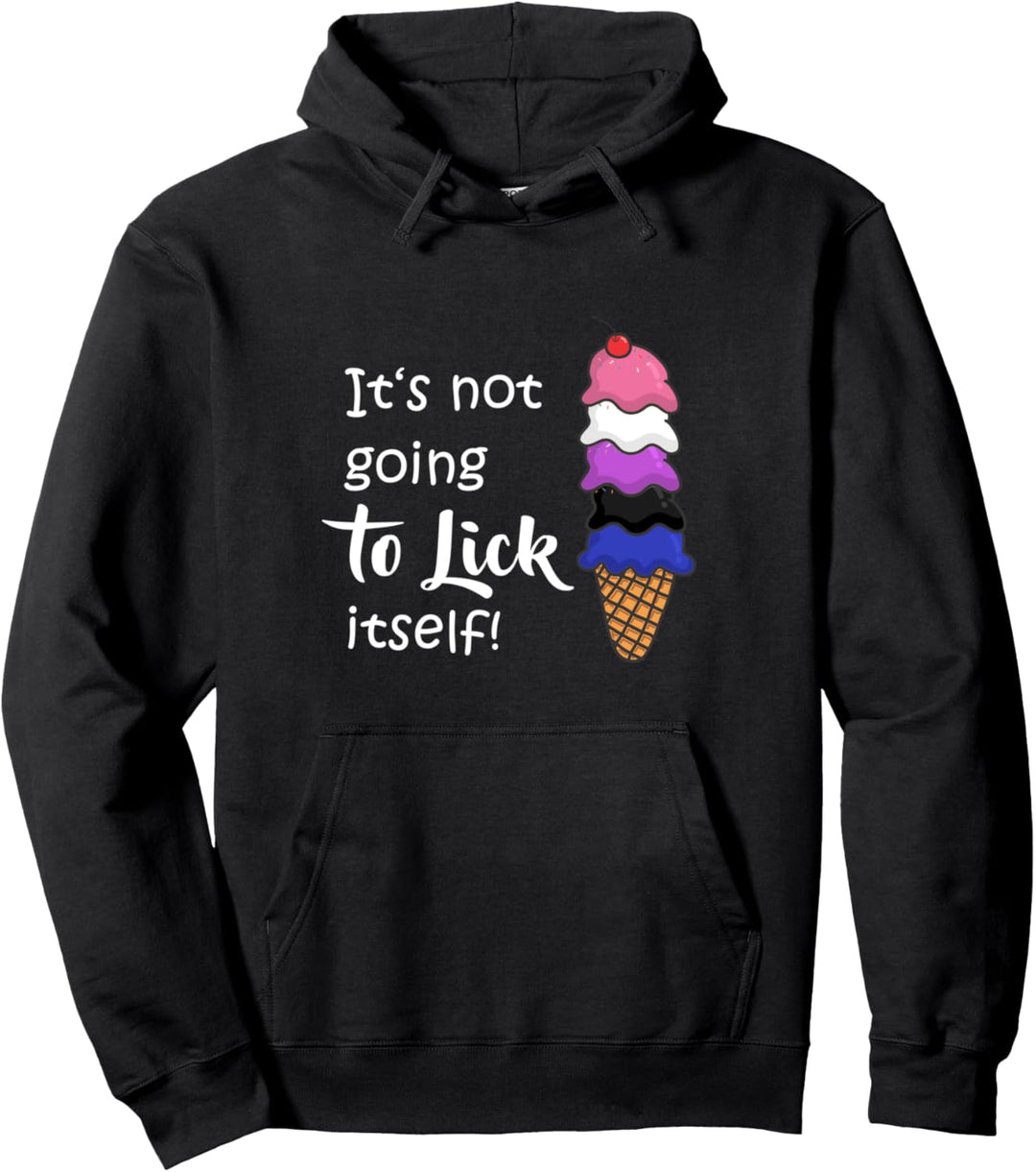LGBTQ Nonbinary Bigender Nicht Binär Ice Cream Witzig Spruch Pullover Hoodie
