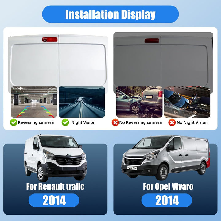 Rückfahrkamera für Renault trafic 2014 / Opel Vivaro 2014, 3. Bremslicht, Rückfahrkameras, Nachtsich