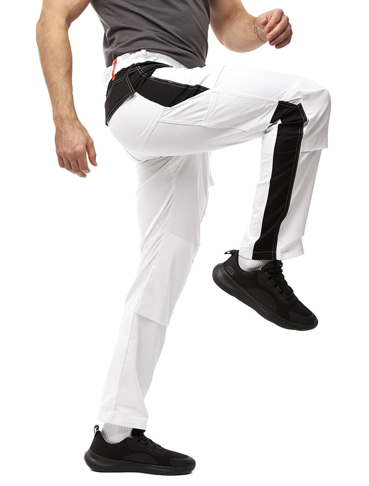 strongAnt Arbeitshose komplett Stretch Männer Berlin Pro Bundhose Schwarz Weiss Grau 44 Weiss-schwar