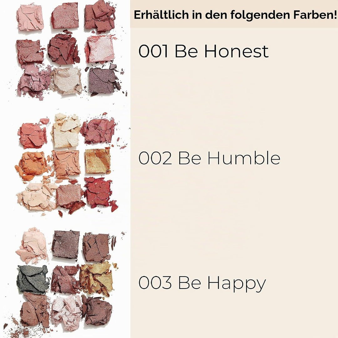 GOSH Eyedentity Lidschatten-Palette 003 BE HAPPY mit 9 perfekt abgestimmten Farben in Matt & Metalli