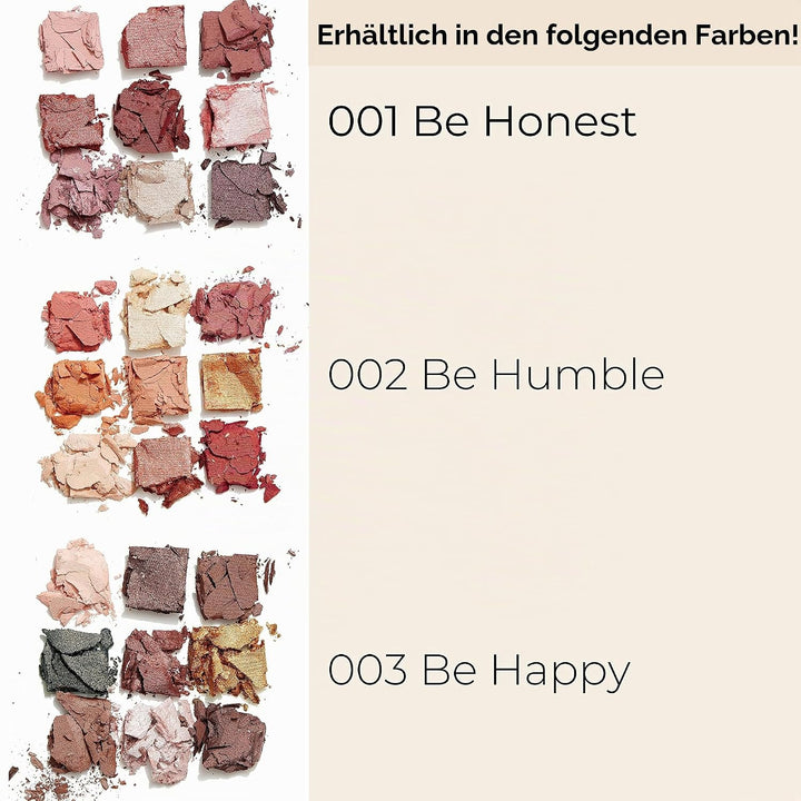GOSH Eyedentity Lidschatten-Palette 003 BE HAPPY mit 9 perfekt abgestimmten Farben in Matt & Metalli
