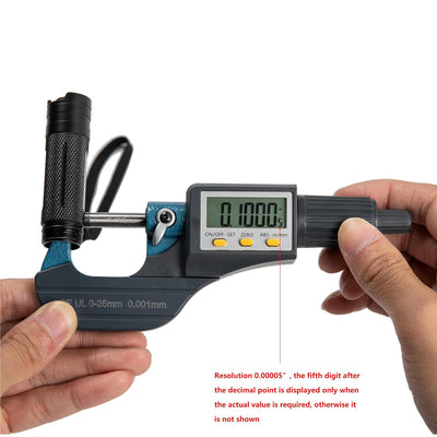 Beslands Mikrometer Digital Bügelmessschraube 0-25mm/ 0.001mm Hohe Präzision Elektronische Digitale