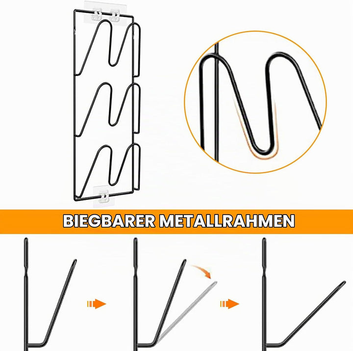 Aisny Topfdeckelhalter, Selbstklebender Topf- und Pfannendeckelhalter 3 Schlitzen, 2 Stück Topfdecke