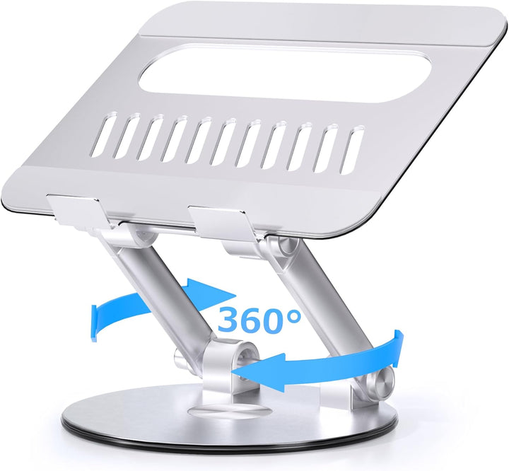 SHINEGIANT Laptop Ständer mit 360° Drehbarer Basis, Ergonomisch Laptopständer Höhenverstellbar, Note
