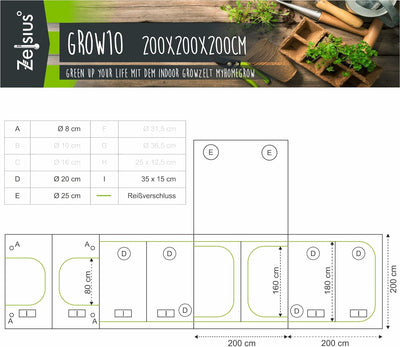 Zelsius Growzelt MyHomeGrow Grow Tent | Indoor Growroom | Growschrank Darkroom Pflanzenzelt Gewächsh