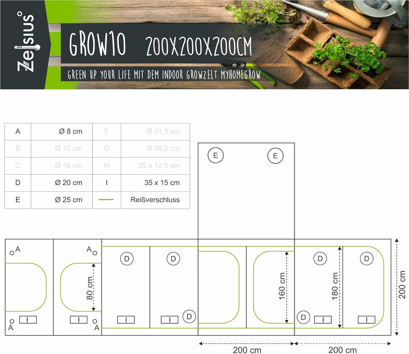 Zelsius Growzelt MyHomeGrow Grow Tent | Indoor Growroom | Growschrank Darkroom Pflanzenzelt Gewächsh