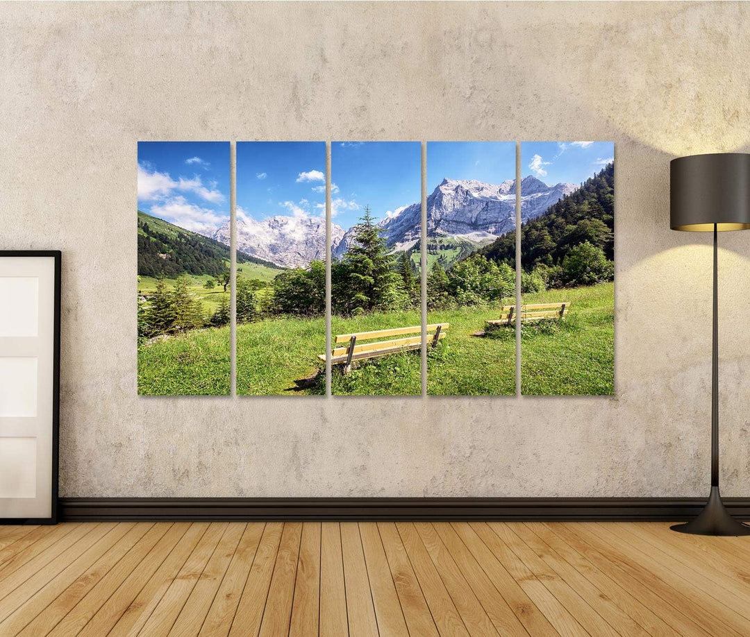 islandburner Bild auf Leinwand Karwendelgebirge Österreich Alpen Bilder Wandbilder Poster Leinwand 1