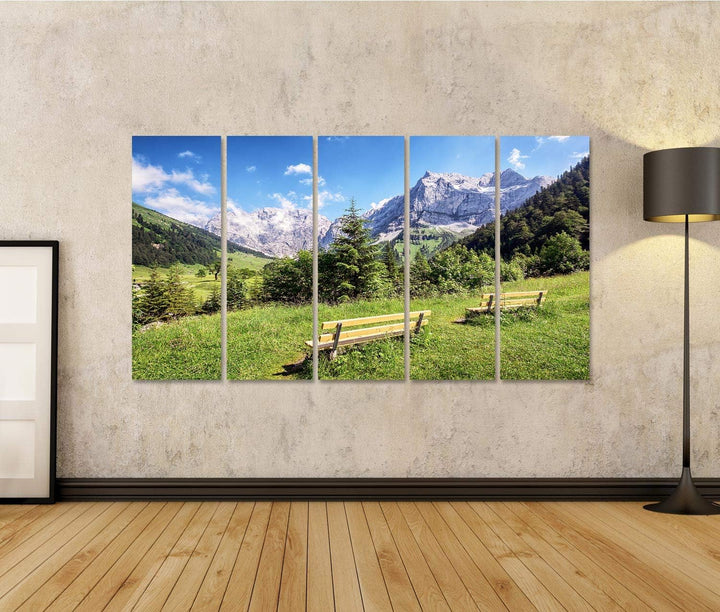 islandburner Bild auf Leinwand Karwendelgebirge Österreich Alpen Bilder Wandbilder Poster Leinwand 1